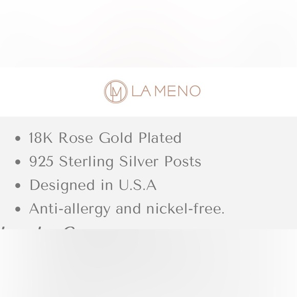 La Meno New Treasure Thread Rose Gold Plated Earrings Dangle - Picture 5 of 5